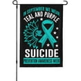 thumbnail image 1 of 28x40 National Suicide Prevention Awareness Month Garden Flag Double Sided Suicide Prevention Awareness Yard Flag In September We Wear Teal Purple Ribbon House Flag No Flag Stand, 1 of 8