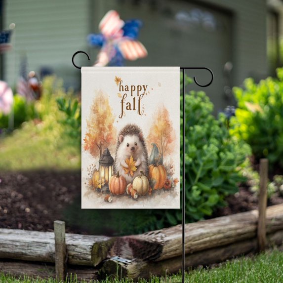 28x40 inch Double-Sided Garden Flags Banners Vibrant Outdoor Decor for House Patio Outdoor Cute Little Hedgehog
