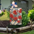 thumbnail image 1 of 28x40 inch Double-Sided Garden Flags Banners Vibrant Outdoor Decor for House Patio Outdoor Red Flowers and Daisies, 1 of 6