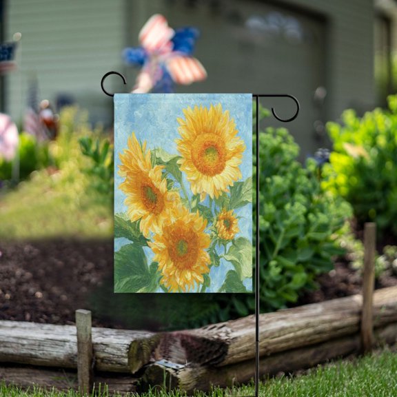 28x40 inch Double-Sided Garden Flags Banners Vibrant Outdoor Decor for House Patio Outdoor Sunflower Oil Painting