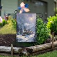thumbnail image 1 of 28x40 inch Double-Sided Garden Flags Banners Vibrant Outdoor Decor for House Patio Outdoor Vintage-style Christmas Train, 1 of 6