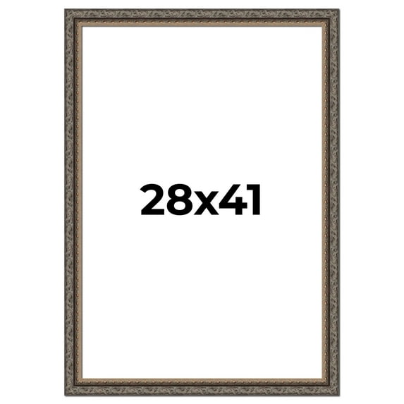 28x41 Frame Black Real Wood Picture Frame Width 2 inches | Interior Frame Depth 0.5 inches | Fitz