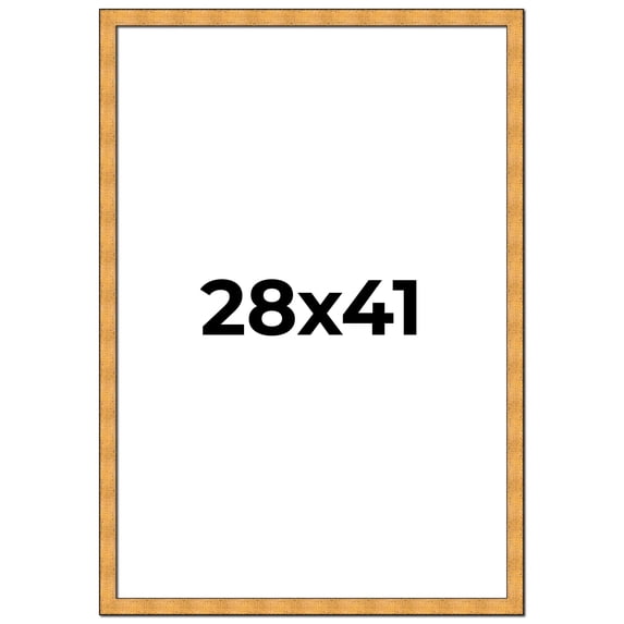 28x41 Frame Gold Rustic Solid Wood Picture Frame | 1.25 Inch Wide Moulding | Rustique Gold