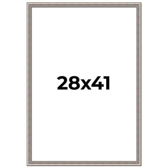 28x41 Frame Grey Real Wood Picture Frame Width 1.25 inches | Interior Frame Depth 0.5 inches | Hans
