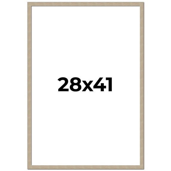 28x41 Frame Grey Solid Wood Picture Frame Width 1 Inches | Interior Frame Depth 0.5 Inches |