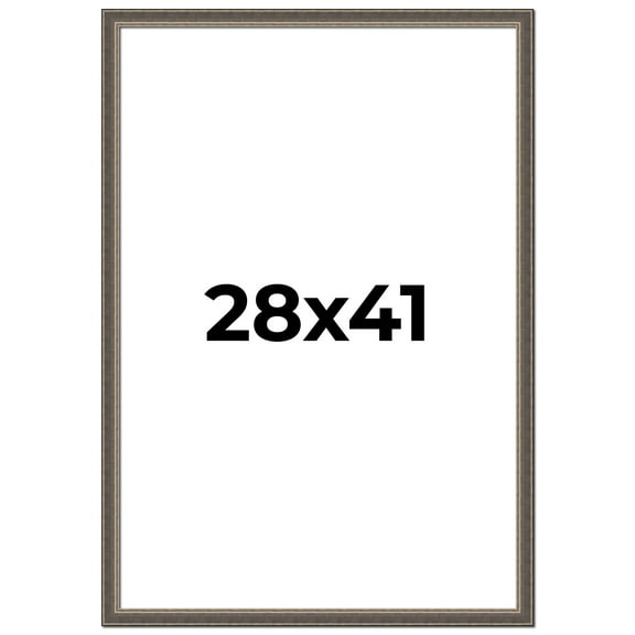 28x41 Frame Silver Real Wood Picture Frame Width 1.25 Inches | Interior Frame Depth 0.5 Inches |