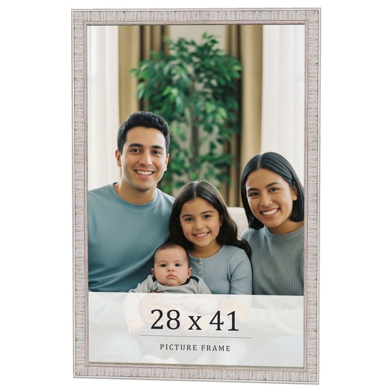 28x41 Frame White Real Wood Picture Frame Width 0.75 inches | Interior Frame Depth 0.5 inches |