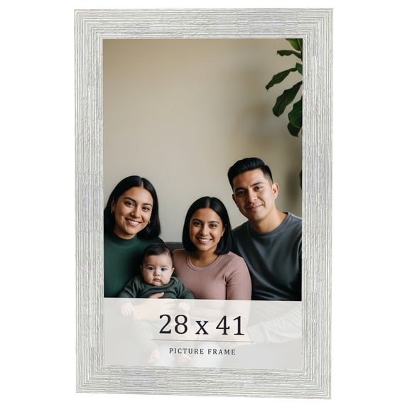 28x41 Frame White Real Wood Picture Frame Width 1.5 inches | Interior Frame Depth 0.5 inches | Barn
