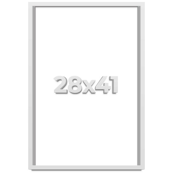 28x41 Shadow Box High Gloss White Display Frame | 1.625 Inches Deep | 1 Inch Moulding Width | Solid