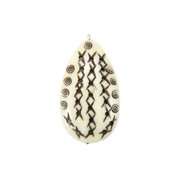 28x48mm Bone Hand-Carved Teardrop Pendant ForJewelry Making