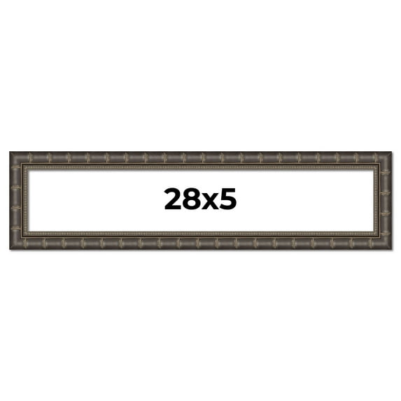 28x5 Frame Black Bamboo Solid Wood Picture Frame Width 1.5 Inches | Interior Frame Depth 0.5 Inches