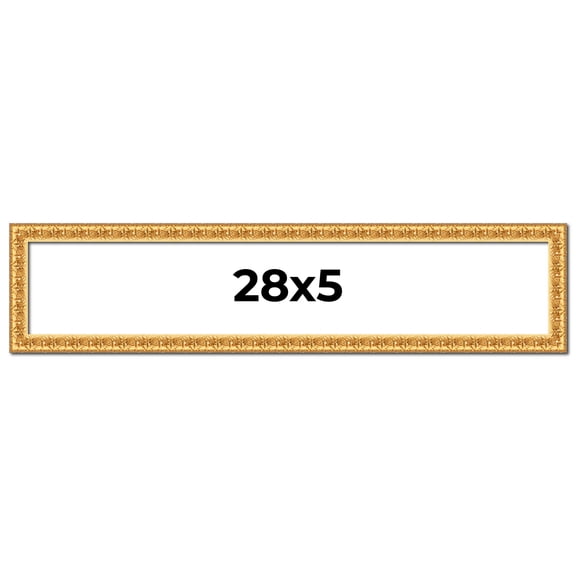 28x5 Frame Gold Real Wood Picture Frame Width 1 inches | Interior Frame Depth 0.5 inches | Edwina