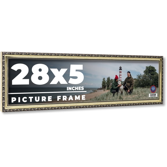 28x5 Frame Silver Solid Wood Picture Frame Width 1.125 Inches | Interior Frame Depth 0.375 Inches |