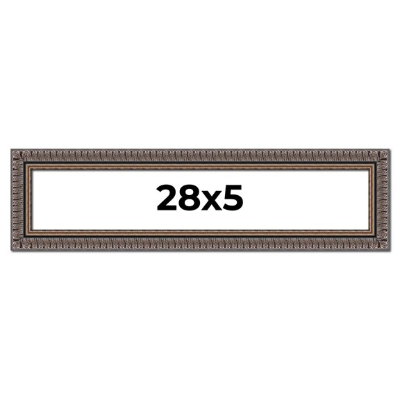 28x5 IN Frame Black Feather Payton Ornate Solid Wood Picture Frame Width 1.75 Inches | Interior