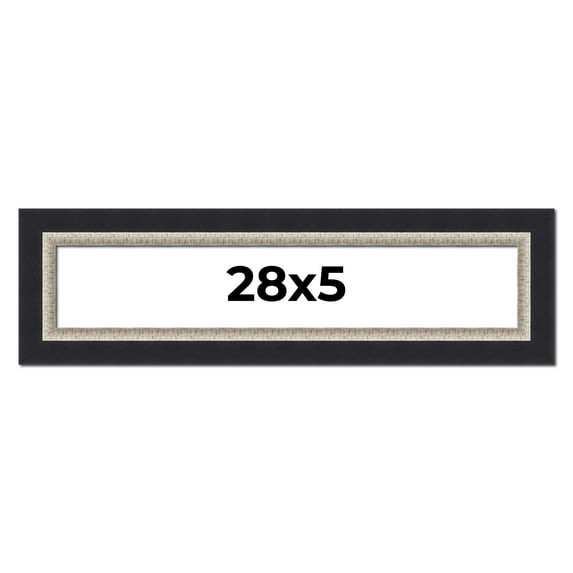28x5 IN Frame Black Real Wood Picture Frame Width 2.25 Inches | Interior Frame Depth 0.5 Inches |
