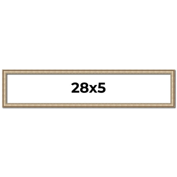 28x5 IN Frame Silver Real Wood Picture Frame Width 0.75 Inches | Interior Frame Depth 0.5 Inches |