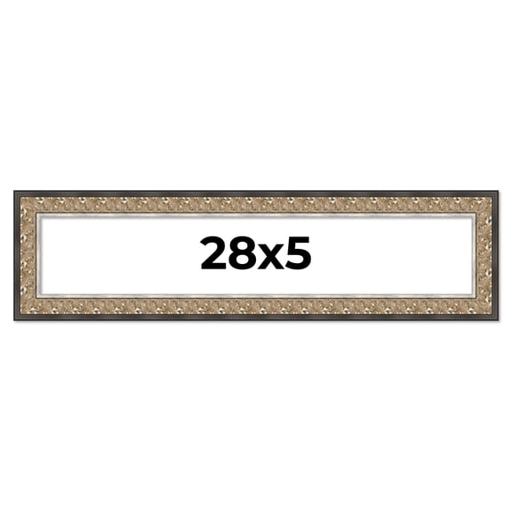 28x5 IN Frame Silver Real Wood Picture Frame Width 1.75 Inches | Interior Frame Depth 0.5 Inches |