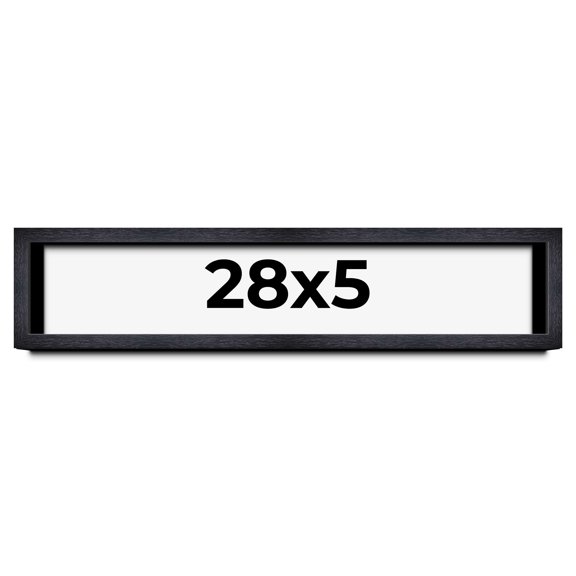 28x5 IN Shadow Box Frame Black | 1 Inches Deep Real Wood Farmhouse Shadowbox Display Frame | UV