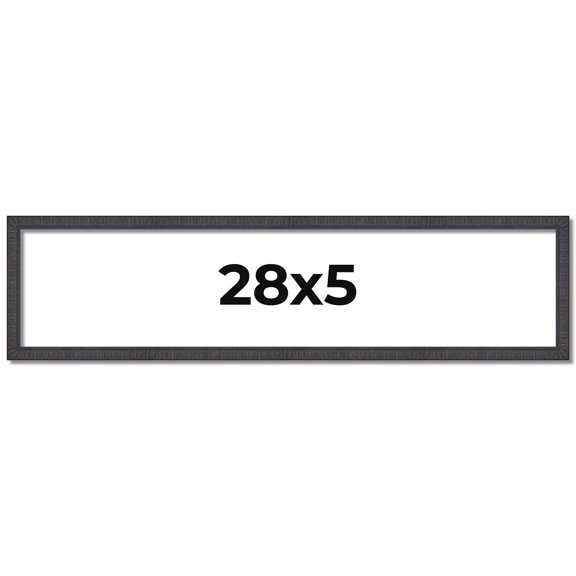 28x5 Rustic Brown Real Wood Picture Frame Width 0.75 inches | Interior Frame Depth 0.5 inches |