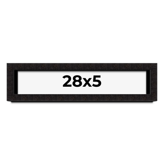 28x5 Shadow Box Black Solid Wood Display Picture Frame | 1 Inch Rabbet Depth | | 1.375 Inch