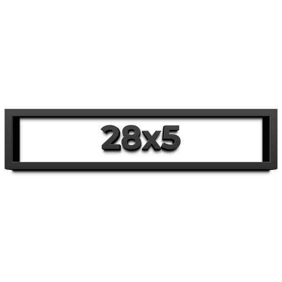 28x5 Shadow Box Frame Black | 1 inches Deep Real Wood Contemporary Shadowbox Display Frame | UV