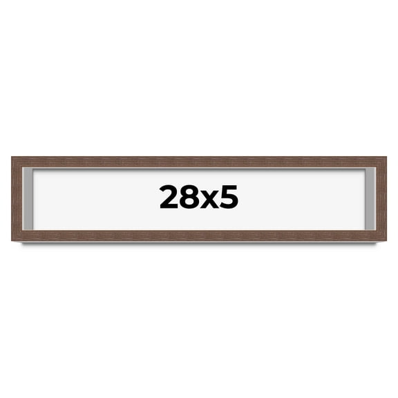 28x5 Shadow Box Frame Brown | 1.125 inches Deep Real Wood Rustic Shadowbox Display Frame | UV