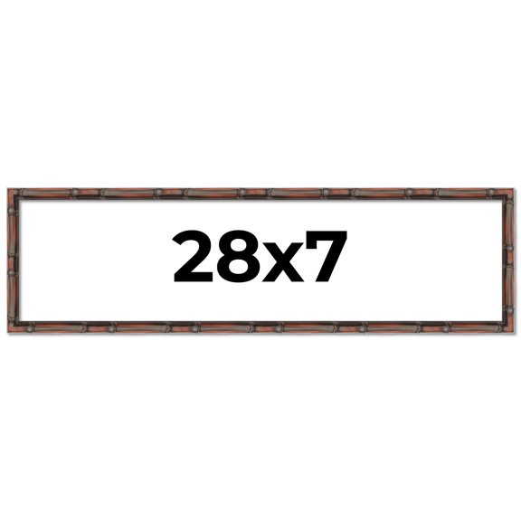 28x7 Frame Brown Bamboo with Dark Coffee/Walnut Finish | Solid Wood Picture Frame Width 0.75 Inches