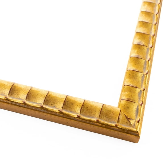 28x7 Frame Gold Bamboo Solid Wood Picture Frame | 1 Inch Moulding Width | Interior Frame Depth