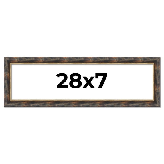 28x7 Frame Gold Real Wood Picture Frame Width 1.5 inches | Interior Frame Depth 0.5 inches |
