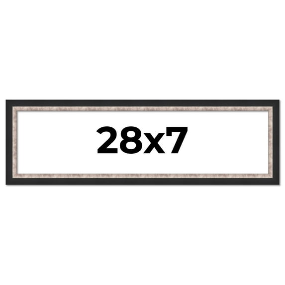 28x7 Frame Silver Real Wood Picture Frame Width 1.25 Inches | Interior Frame Depth 0.75 Inches |