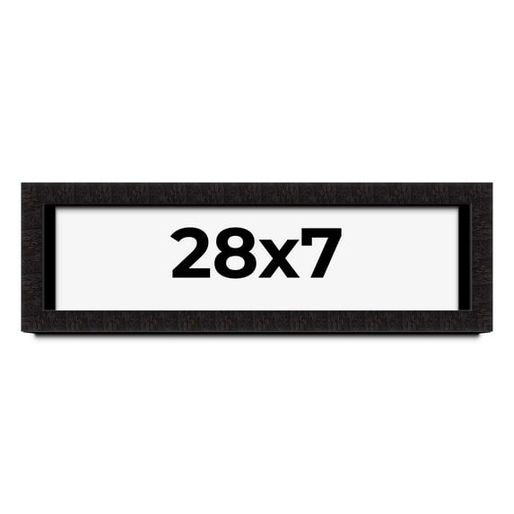 28x7 Shadow Box Black Solid Wood Display Picture Frame | 1 Inch Rabbet Depth | | 1.375 Inch