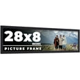 thumbnail image 1 of 28x8 Frame Black Real Wood Picture Frame Width 0.75 inches | Interior Frame Depth 0.5 inches | Noir, 1 of 8
