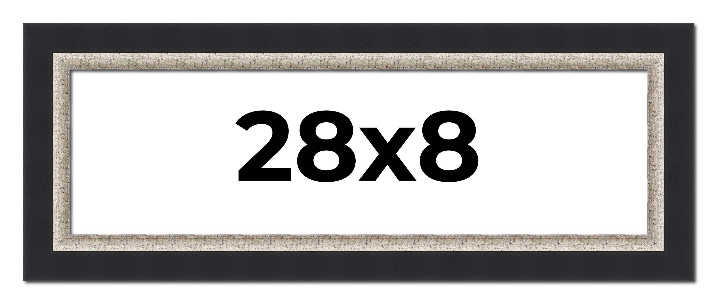 28x8 Frame Black Real Wood Picture Frame Width 2.25 Inches | Interior ...
