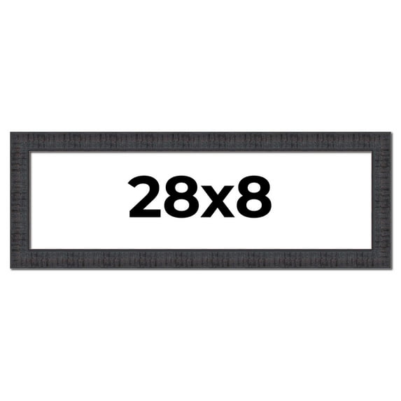 28x8 Frame Brown Rustic Solid Wood Picture Frame 1.5 Inches Wide | Interior Frame Depth 0.5 Inches