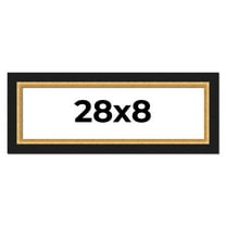 28x8 Frame Gold Real Wood Picture Frame Width 2.25 Inches | Interior Frame Depth 0.5 Inches |