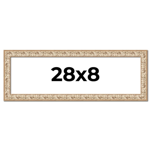 28x8 Frame White Real Wood Picture Frame Width 1.5 inches | Interior Frame Depth 0.5 inches |