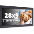 thumbnail image 1 of 28x9 Frame Black Passaggi Solid Wood Picture Frame Width 1.5 Inches | Interior Frame Depth 0.5, 1 of 8