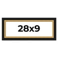 thumbnail image 1 of 28x9 Frame Gold Real Wood Picture Frame Width 2.25 Inches | Interior Frame Depth 0.5 Inches |, 1 of 8