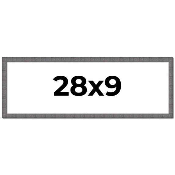 28x9 Frame Slate Blue Distressed Rustic Solid Wood Picture Frame | 0.75 Inch Moulding Width |