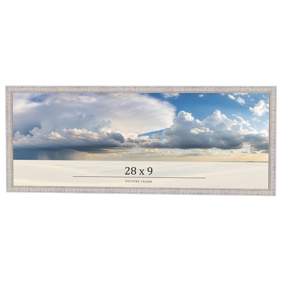 28x9 Frame White Real Wood Picture Frame Width 0.75 inches | Interior Frame Depth 0.5 inches |