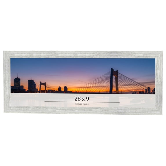 28x9 Frame White Real Wood Picture Frame Width 1.5 inches | Interior Frame Depth 0.5 inches | Barn
