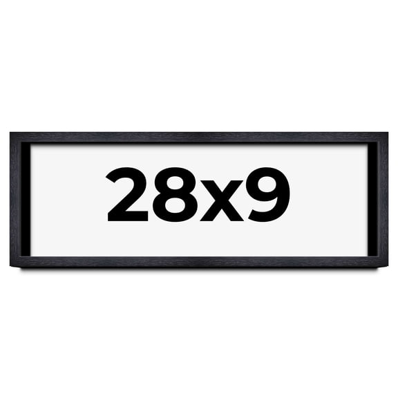28x9 Shadow Box Frame Black | 1 Inches Deep Real Wood Farmhouse Shadowbox Display Frame | UV
