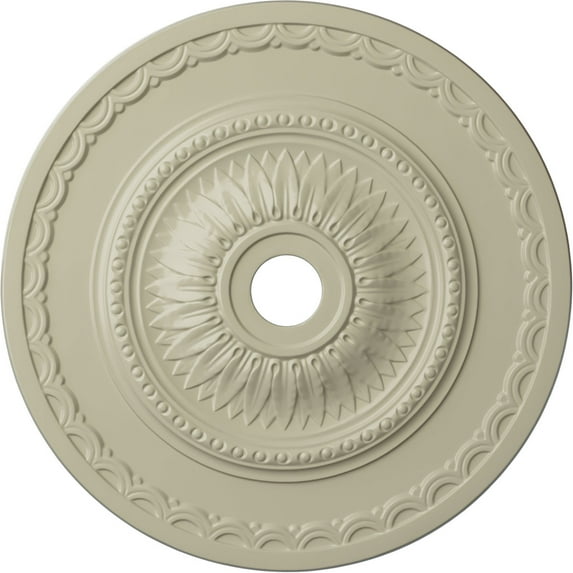 29 1/2"OD x 3 5/8"ID x 1 5/8"P Sunflower Ceiling Medallion (Fits Canopies up to 5 5/8"), Hand-Painted Clear Yellow