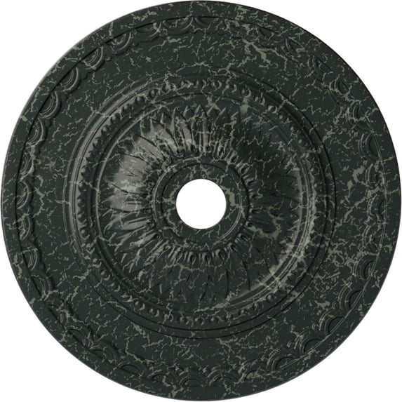 29 1/2"OD x 3 5/8"ID x 1 5/8"P Sunflower Ceiling Medallion (Fits Canopies up to 5 5/8"), Hand-Painted Painted Turtle Crackle
