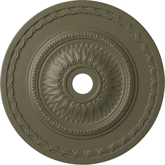 29 1/2"OD x 3 5/8"ID x 1 5/8"P Sunflower Ceiling Medallion (Fits Canopies up to 5 5/8"), Hand-Painted Spartan Stone