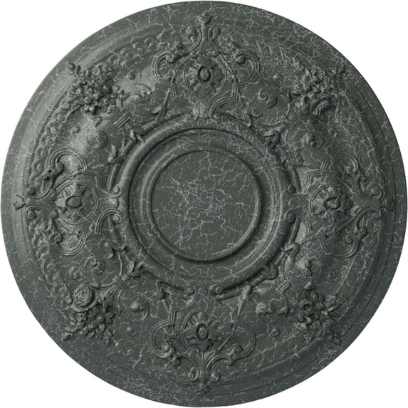 29 1/4"OD x 2"P Darnay Ceiling Medallion (Fits Canopies up to 7 1/4"), Hand-Painted Athenian Green Crackle