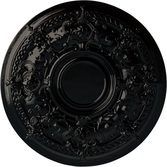 29 1/4"OD x 2"P Darnay Ceiling Medallion (Fits Canopies up to 7 1/4"), Hand-Painted Black Pearl