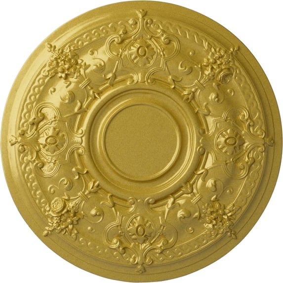 29 1/4"OD x 2"P Darnay Ceiling Medallion (Fits Canopies up to 7 1/4"), Hand-Painted Rich Gold