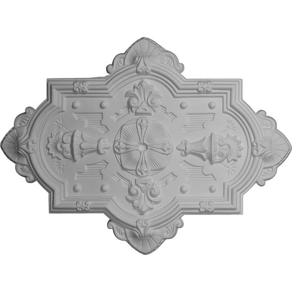 29 1/8"H x 38 1/8"W x 1 3/4"P Cathedral Ceiling Medallion, Hand-Painted Black Pearl