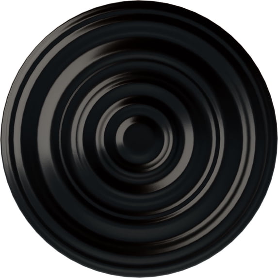29 1/8"OD x 1 1/2"P Carton Smooth Ceiling Medallion (Fits Canopies up to 9 1/8"), Hand-Painted Jet Black
